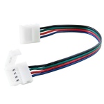 Złączka do taśmy LED RGB 10mm z przewodem, dwustronna.