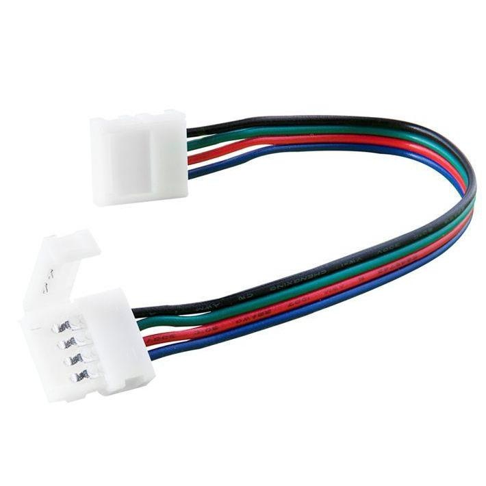 Złączka do taśmy LED RGB 10mm z przewodem, dwustronna.