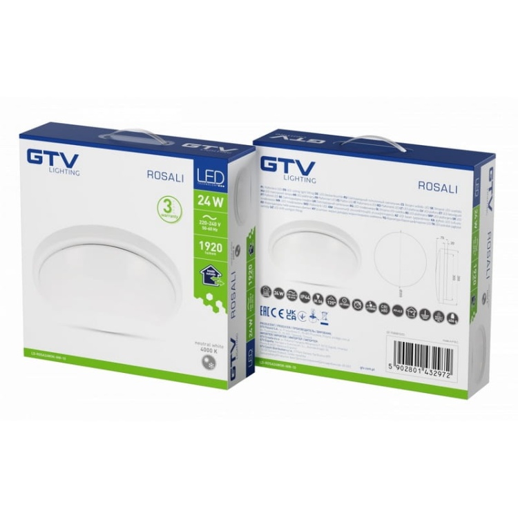 Plafoniera ROSALI LED 24W b. neutralna 4000K 1920lm Ø355mm 120° IP44 biała GTV opakowanie.jpg
