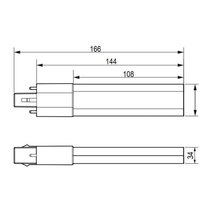 Świetlówka LED Philips G23 CorePro LED PLS 5W 840 2P b.neutralna 550lm wymiary.jpg