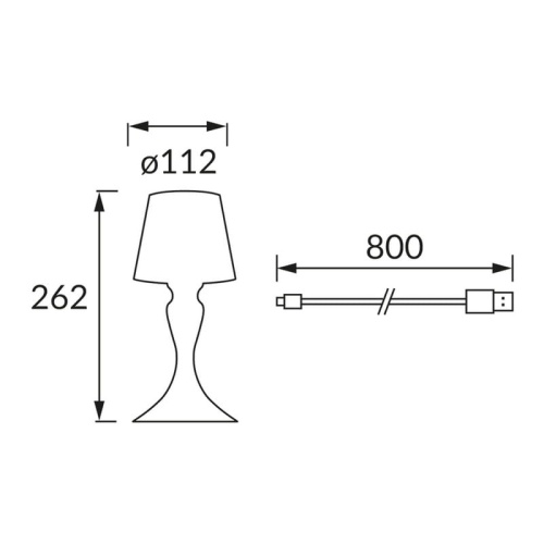 Lampka stołowa BARON LED 2W CCT 180lm biała 360° IP54 ściemnialna STRÜHM wymiary