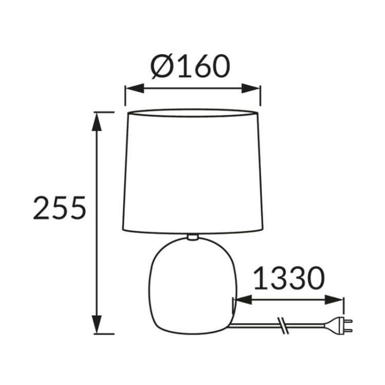 Lampka stołowa ATENA C E14 max 40W IP20 biała STRÜHM wymiary.jpg