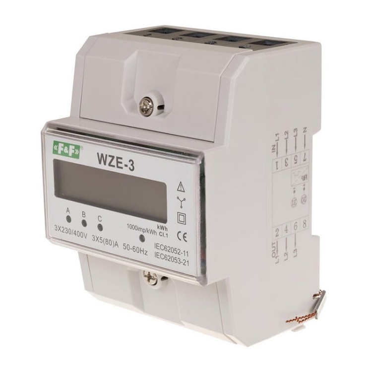 Licznik zużycia energii elektrycznej 3-fazowy WZE-3 F&F bok.jpg