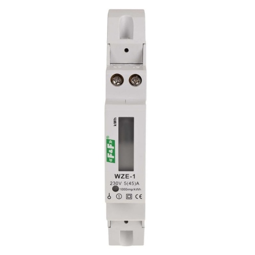 Licznik zużycia energii elektrycznej 1-fazowy 50A WZE-1 F&F front.jpg