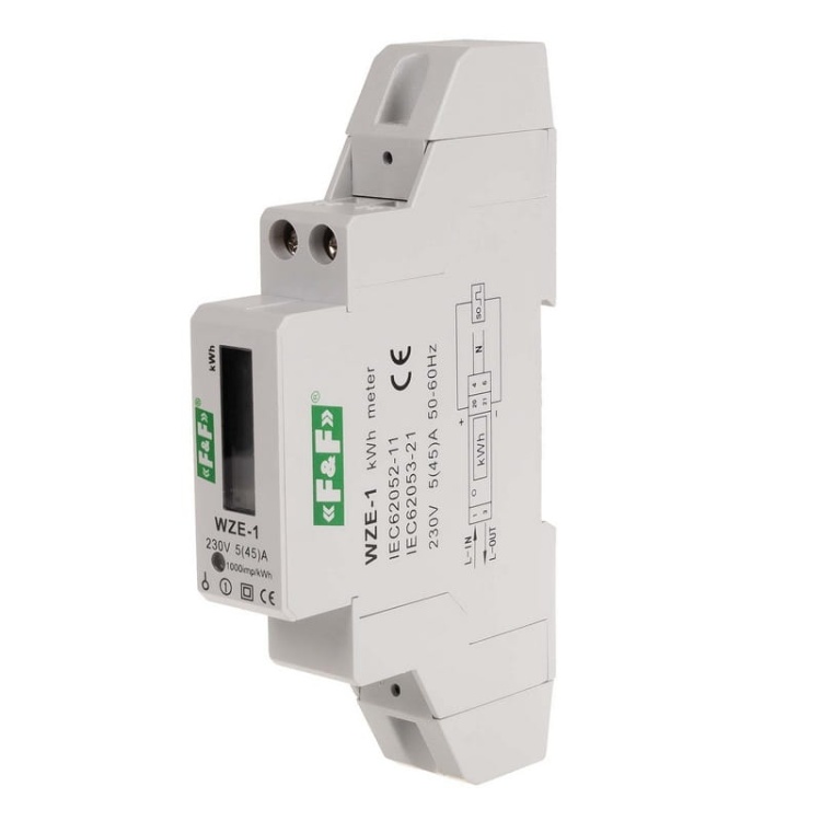 Licznik zużycia energii elektrycznej 1-fazowy 50A WZE-1 F&F bok.jpg