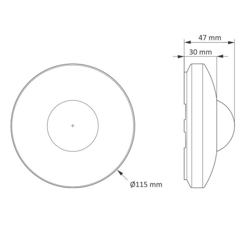 Czujnik ruchu sufitowy DR-06 W biały IP40 F&F wymiary.jpg
