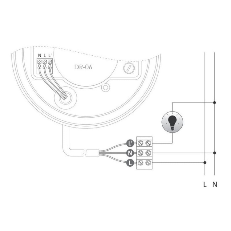 Czujnik ruchu sufitowy DR-06 W biały IP40 F&F schemat.jpg