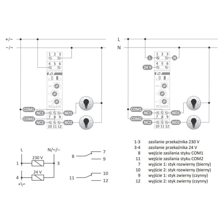 Przekaźnik czasowy 2P 2x8A 2xNOiNC PCU-510DUO F&F schemat.jpg