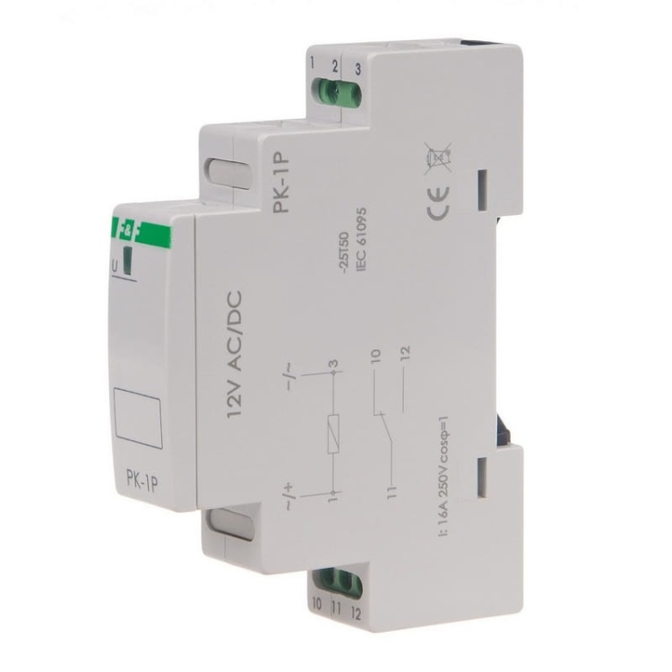 Przekaźnik elektromagnetyczny PK-1P-12V 16A NOiNC 12V F&F bok.jpg