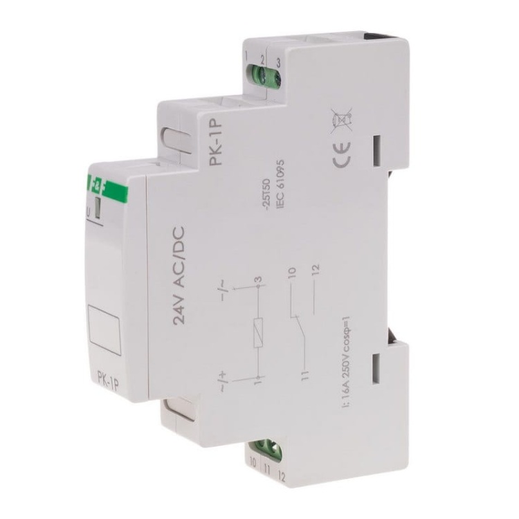 Przekaźnik elektromagnetyczny PK-1P-24V 16A NOiNC 24V F&F bok.jpg