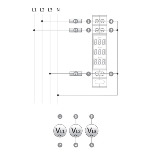 Wskaźnik cyfrowy napięcia WNC-3 trójfazowy F&F schemat.jpg