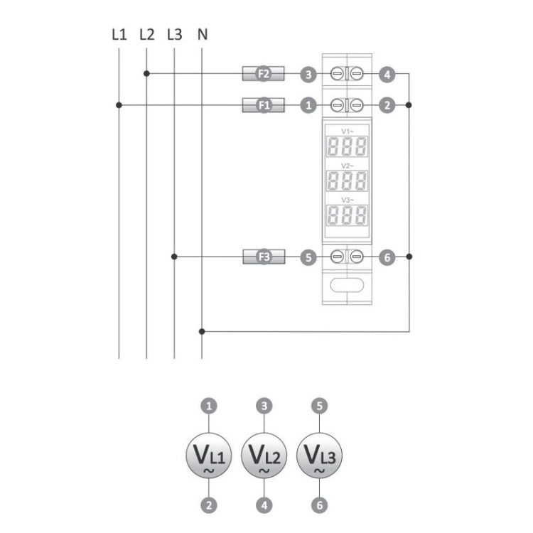 Wskaźnik cyfrowy napięcia WNC-3 trójfazowy F&F schemat.jpg