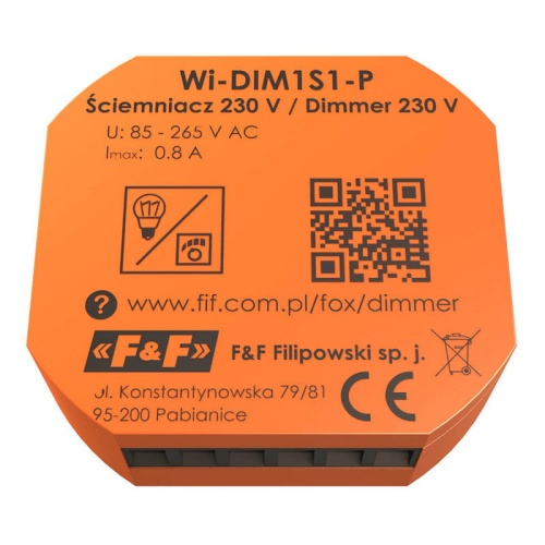 Ściemniacz Wi-Fi do LED i oświetlenia zwykłego 230V Wi-DIM1S1-P F&F tył.jpg