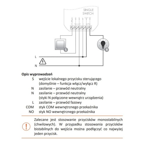 Przekaźnik jednokanałowy Wi-Fi 230V Single Switch F&F schemat.jpg
