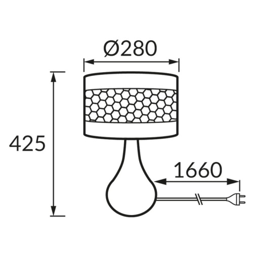 Lampka stołowa WANDA E14 max 40W IP20 czarna STRÜHM wymiary.jpg