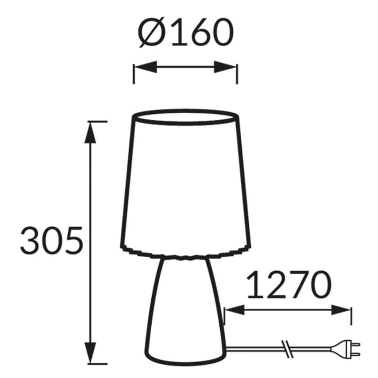 Lampka stołowa MALMA E14 max 25W IP20 pomarańczowa STRÜHM wymiary.jpg