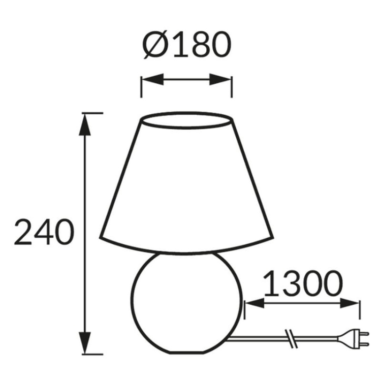 Lampka stołowa GALA E14 max 25W IP20 biała STRÜHM wymiary.jpg
