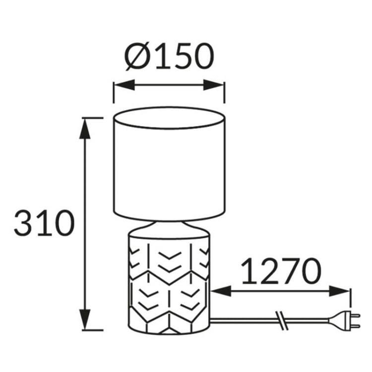 Lampka stołowa LINDA E14 max 25W IP20 chrom biała STRÜHM wymiary.jpg