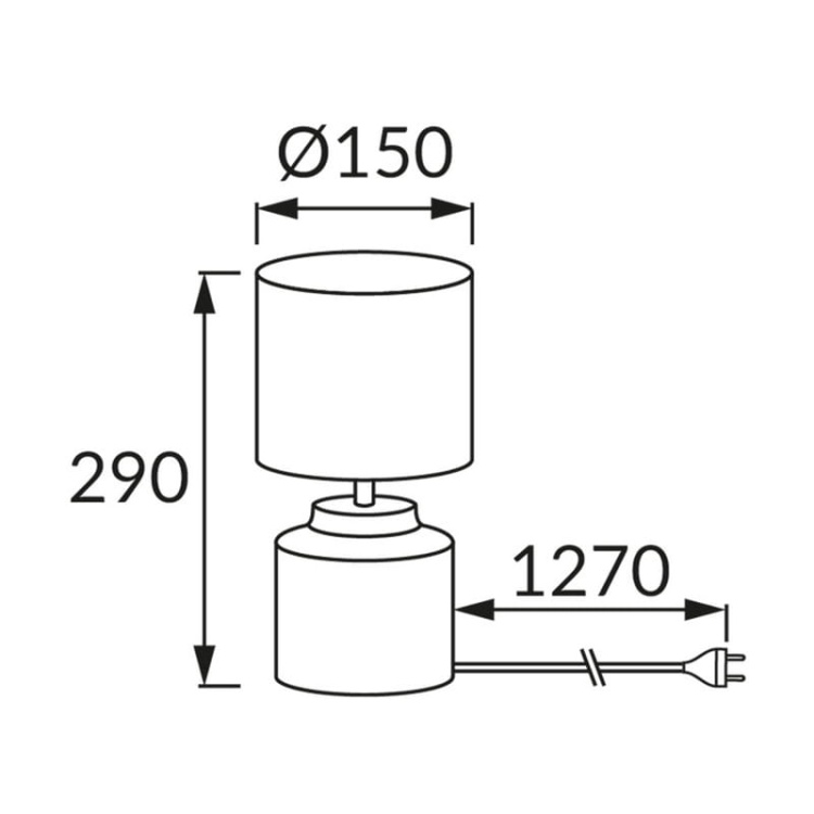 Lampka stołowa HELENA E14 max 25W IP20 biała STRÜHM wymiary.jpg