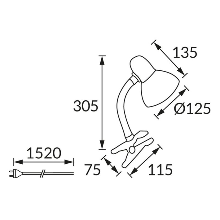 Lampka biurkowa TOLA CLIPS E27 max 40W IP20 srebrna STRÜHM wymiary.jpg