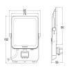 Naświetlacz LED Philips Ledinaire All-in Floodlight BVP167 10W 3000/4000/6500K 1100–1200lm czujnik ruchu IP65 IK07 wymiary – Philips