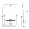 Naświetlacz LED Philips Ledinaire All-in Floodlight BVP167 20W 3000/4000/6500K 2200–2400lm czujnik ruchu IP65 IK07 wymiary – Philips