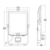 Naświetlacz LED Philips Ledinaire All-in Floodlight BVP167 30W 3000/4000/6500K 3300–3600lm czujnik ruchu IP65 IK07 wymiary – Philips