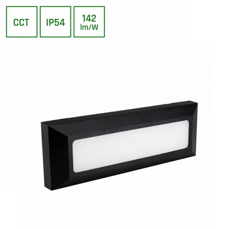 Oprawa elewacyjna LED ENCANTA 6W CCT IP54 czarna natynkowa informacje