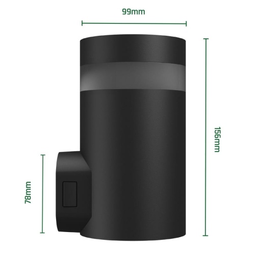 Oprawa elewacyjna TORRE RING 9W CCT 1000lm IP54 okrągła czarna Spectrum wymiary.jpg