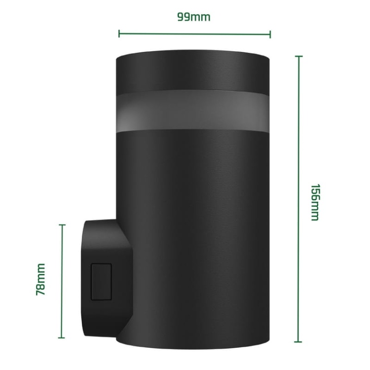 Oprawa elewacyjna TORRE RING 9W CCT 1000lm IP54 okrągła czarna Spectrum wymiary.jpg