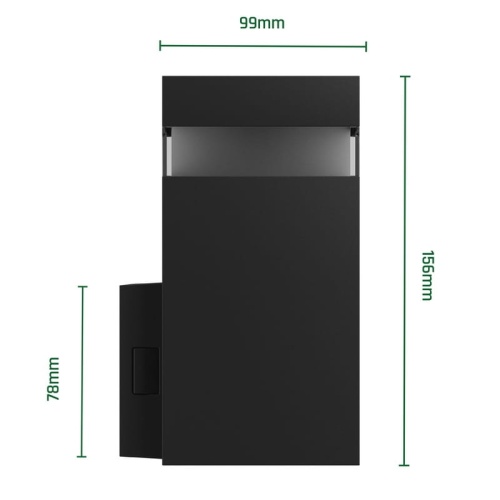 Oprawa elewacyjna TORRE RING 9W CCT 1000lm IP54 kwadratowa czarna Spectrum wymiary.jpg