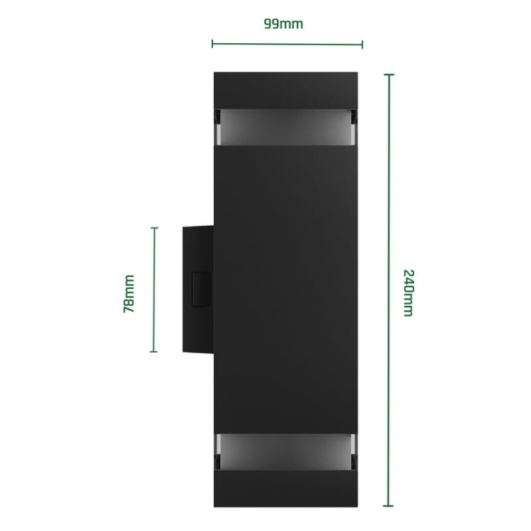 Oprawa elewacyjna podwójna TORRE RING 18W CCT 2000lm IP54 kwadratowa czarna Spectrum wymiary.jpg