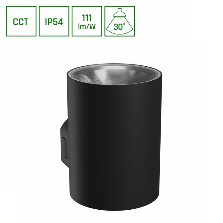 Oprawa elewacyjna TORRE 9W CCT 1000lm IP54 okrągła czarna Spectrum informacje.jpg