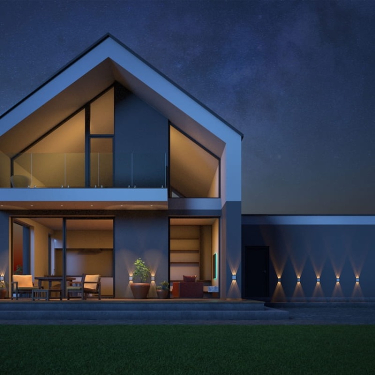 Kinkiet LED dwukierunkowy LUNARIX 2 4W CCT 400lm IP54 czarny Spectrum aranżacja.jpg