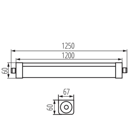 Oprawa hermetyczna liniowa LED TP STRONG LED 120cm 37W-NW 4000K 5000lm IP65 KANLUX 33168 wymiary