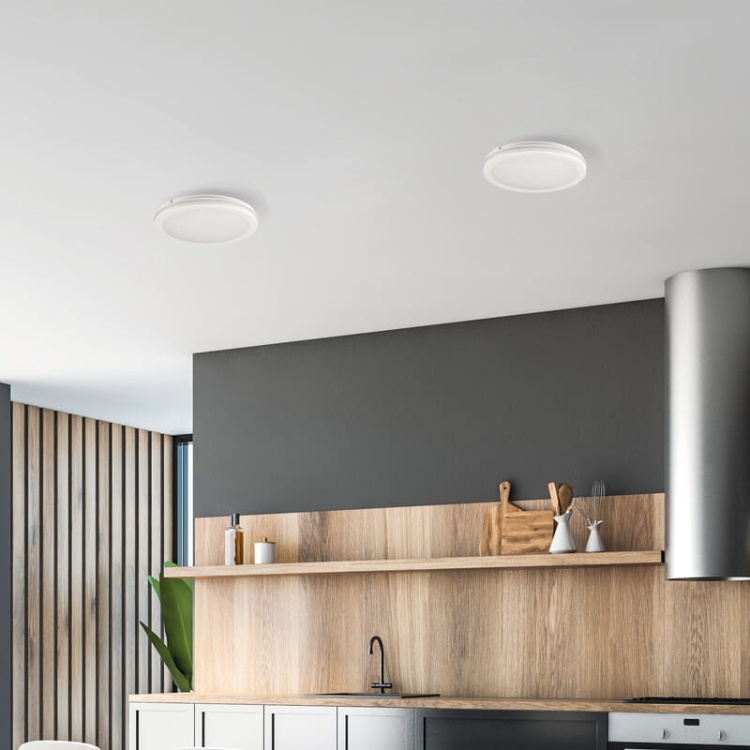 Plafoniera LED BENO ECO 40W CCT 4050lm biała Φ400mm KANLUX 38386 aranżacja jadalni.jpg