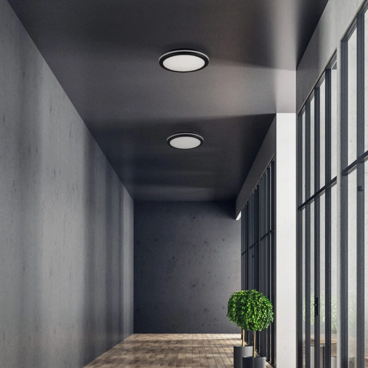 Plafoniera LED BENO ECO 12W CCT 1150lm czarna Φ200mm IP65 KANLUX 38381 aranżacja.jpg