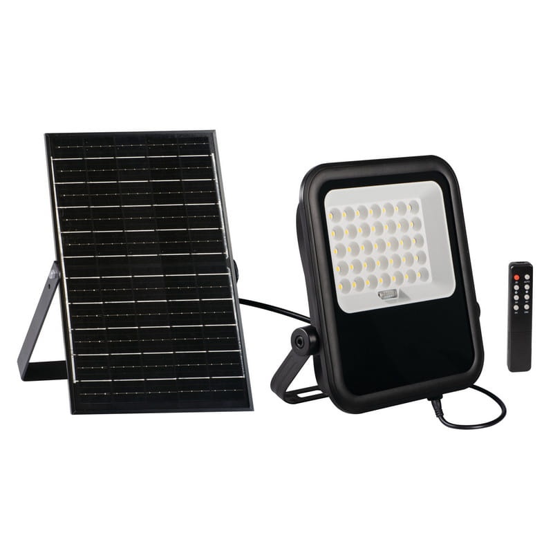Naświetlacz solarny LED FL SONE SLR 15W 4000K 2200lm IP65 symetryczny rozsył światła 90° Kanlux 36607 zestaw