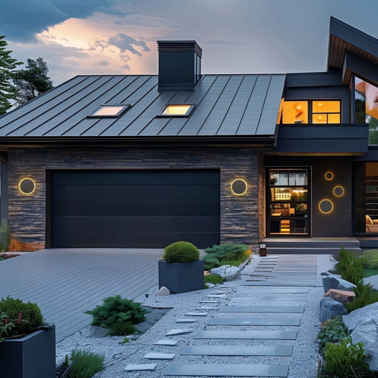 Oprawa elewacyjna LED PIATTA 12W CCT 1500lm szara IP44 Spectrum aranżacja.jpg