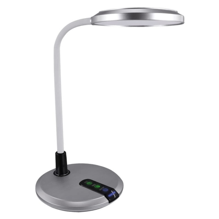 Lampka biurkowa PLATON 6.5W CCT 510lm ściemnialna IP20 srebrna STRÜHM podświetlony panel.jpg