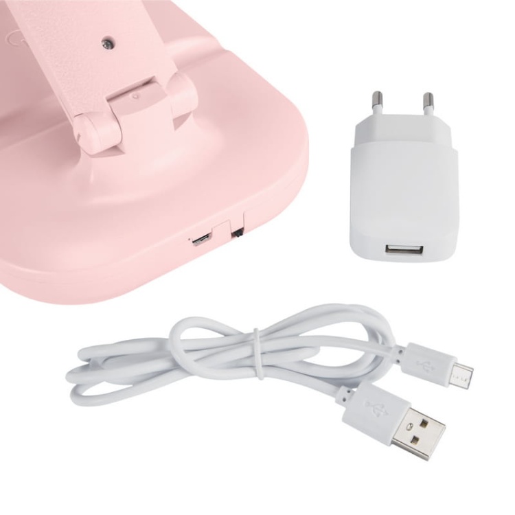 Lampka biurkowa ZET 5W CCT 350lm różowa 90° IP20 ściemnialna STRÜHM zasilanie.jpg