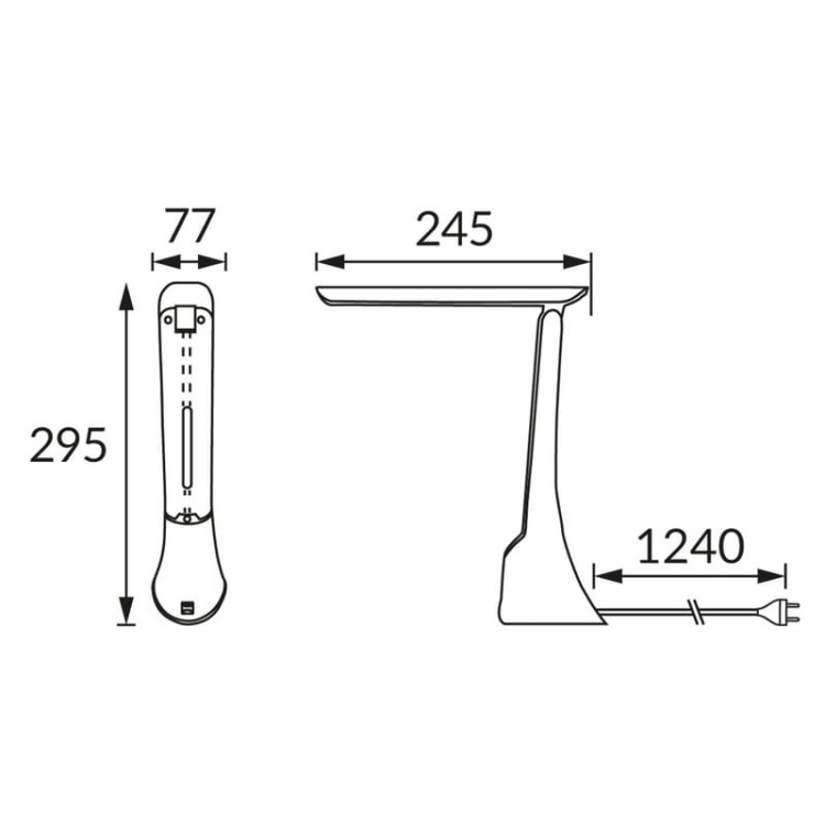 Lampka biurkowa GIBON 8W CCT 280lm czarna 120° IP20 ściemnialna STRÜHM wymiary.jpg