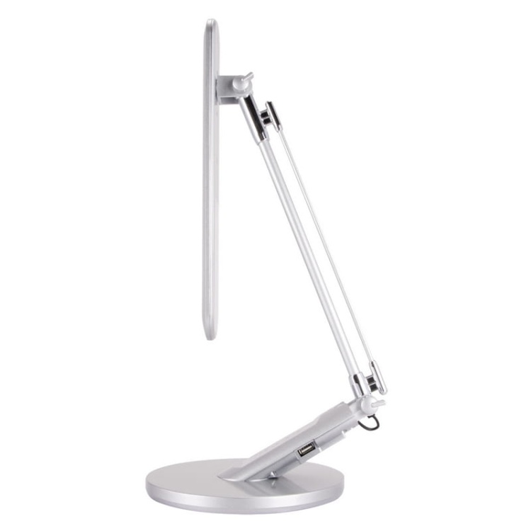 Lampka biurkowa RAMZES 7.5W CCT 420lm srebrna 90° IP20 ściemnialna STRÜHM bok.jpg