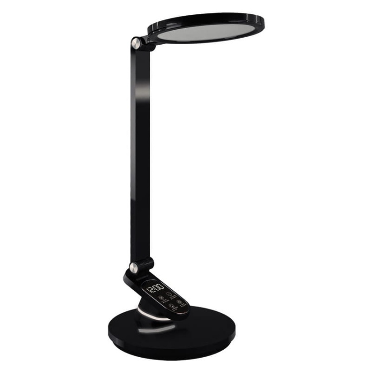 Lampka biurkowa RAGAS 9W CCT 560lm czarna 120° IP20 ściemnialna STRÜHM zaświecona.jpg