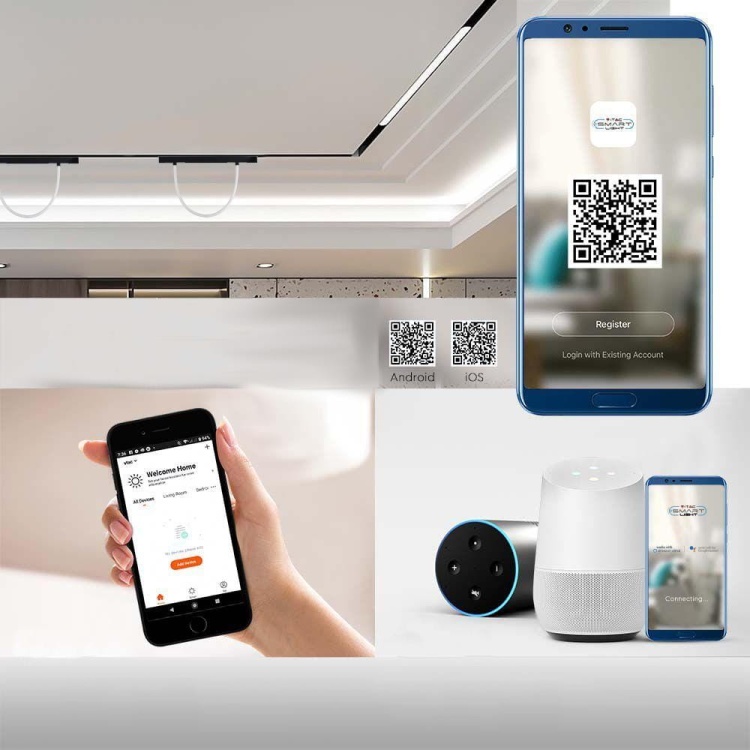 Oprawa Szynosystem SMART 48V V-TAC 11W LED CCT 30st SMART 100cm WiFi TRACKLIGHT Czarna VT-42112 2700K-6400K 1270lm 3 Lata Gwarancji