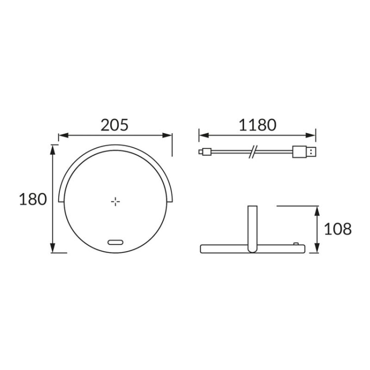 Lampka biurkowa SATURN 10W 4000K 150lm ściemnialna IP20 czarna STRÜHM wymiary.jpg