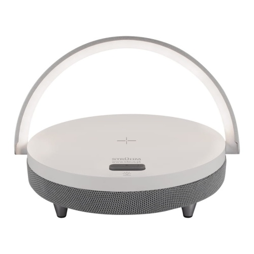Lampka biurkowa SATURN z ładowarką indukcyjną i głośnikiem 10W 4000K 150lm ściemnialna IP20 biała STRÜHM.jpg