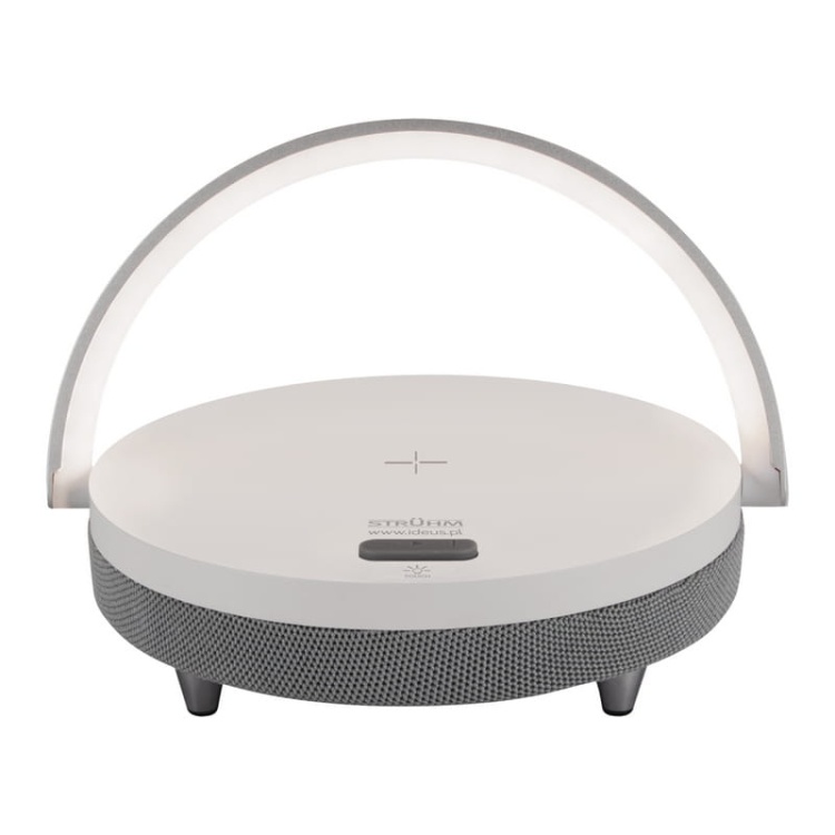 Lampka biurkowa SATURN z ładowarką indukcyjną i głośnikiem 10W 4000K 150lm ściemnialna IP20 biała STRÜHM.jpg