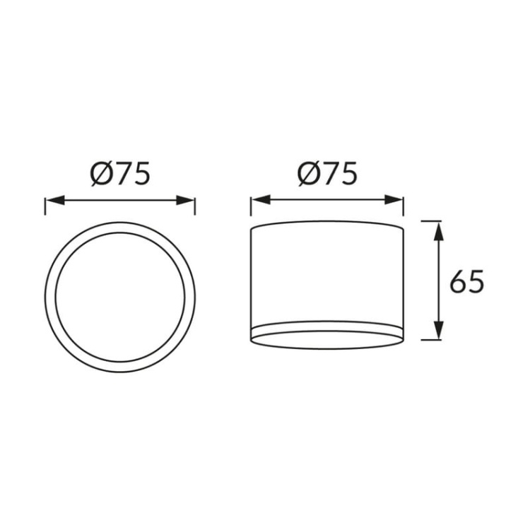 Oprawa natynkowa ROLEN LED 3W 4100K 240lm ∅75mm biała IP20 STRÜHM wymiary.jpg