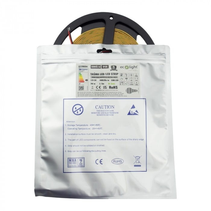 Taśma LED COB biała neutralna 12V 35W 2400 IP20 5mm 5m Ecolight EC20694 opakowanie.jpg